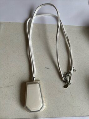 White Pendant Necklace with Silver Accents - Women Jewelry